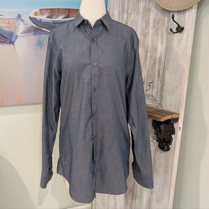 Banana Republic Non-Iron Tailored Slim Fit Men's Blue Button-Up Shirt